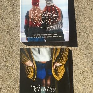 (2) Knitting books 🧶, instructional step-by-step diagrams, great projects 👍🏼